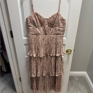 Lulu's Blush Floral High Low Dress